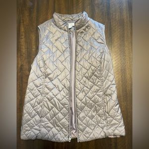 Grey Puffer Vest Adjustable back